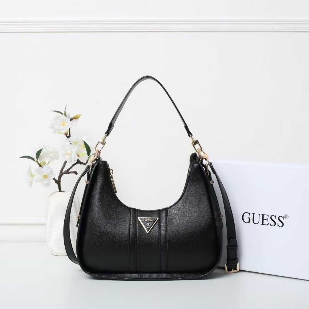 Gues* - NOREEN TOP ZIP SHOULDER BAG - Handbag - BLACK (NB)