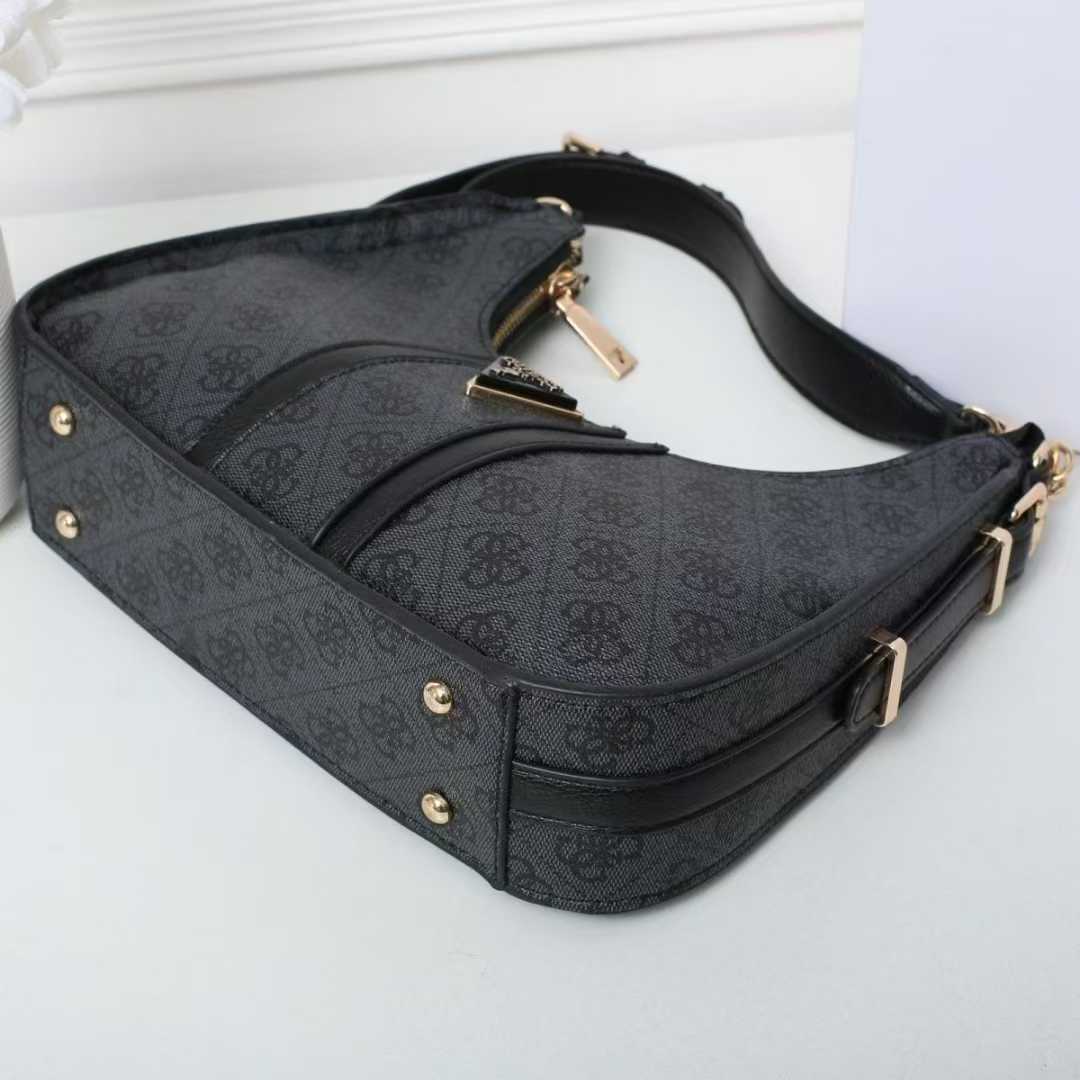 Gues* - NOREEN TOP ZIP SHOULDER BAG - Handbag - coal (NB)