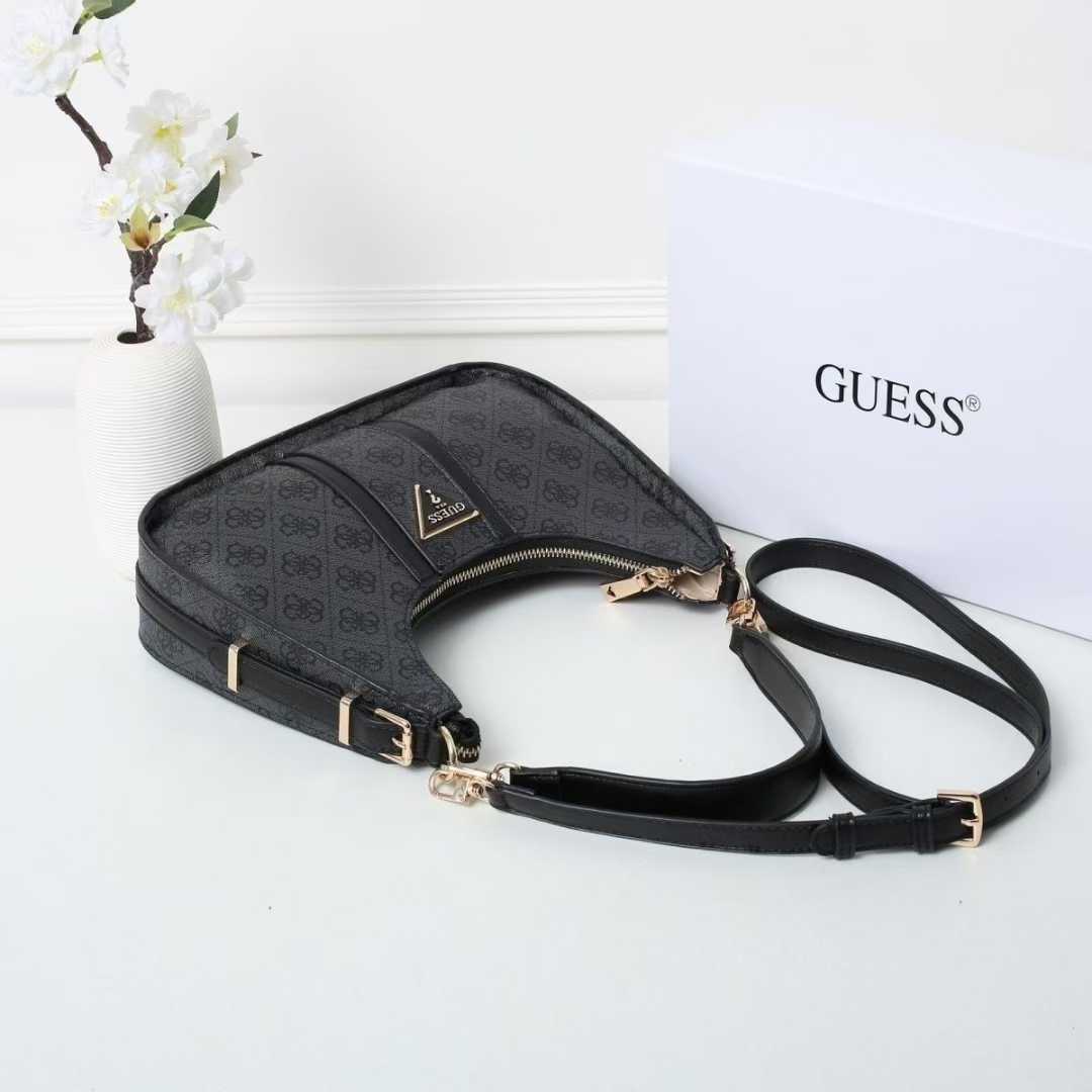 Gues* - NOREEN TOP ZIP SHOULDER BAG - Handbag - coal (NB)