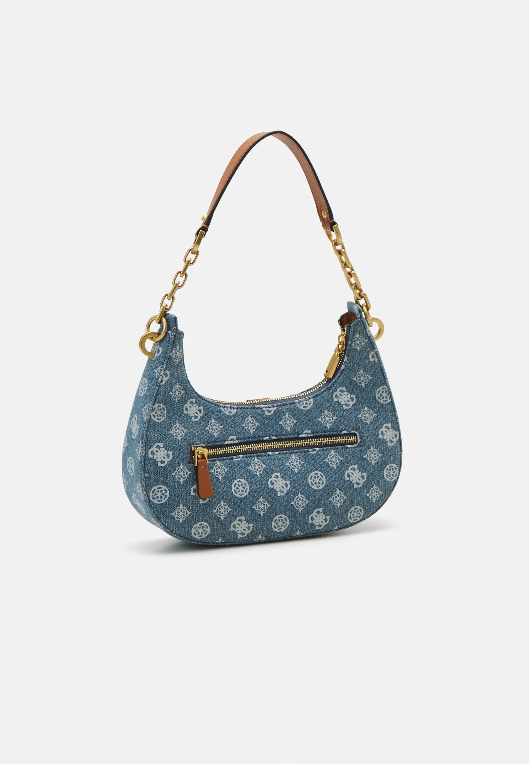Gues* - Kuba top zip shoulder bag- Handbag - denim logo (AD-SEP)
