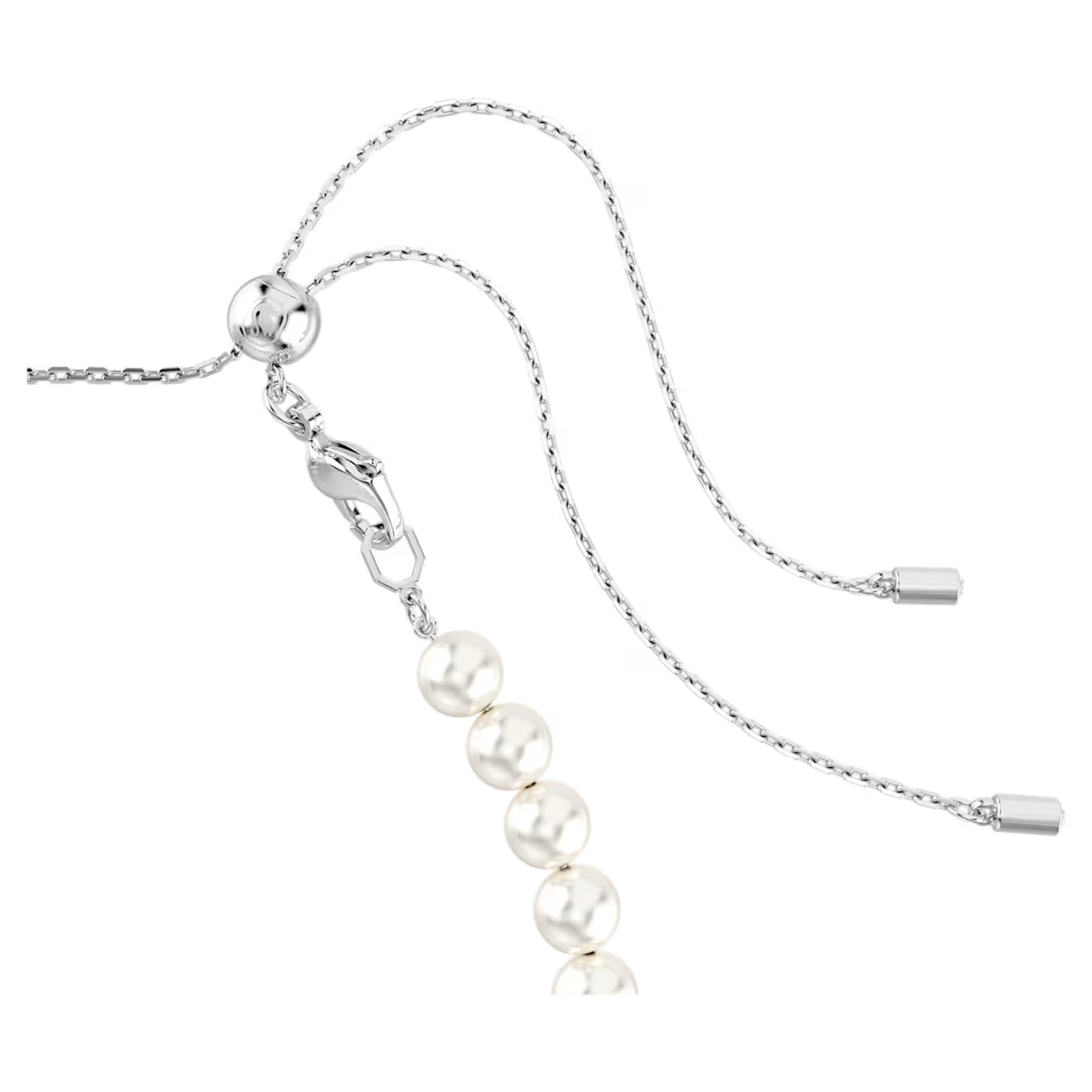 Swar*vski -Tennis choker-Mixed cuts, Crystal pearl, Heart, White, Rhodium plated- 5720861 (AD-Oct) (2025 PACKAGING)