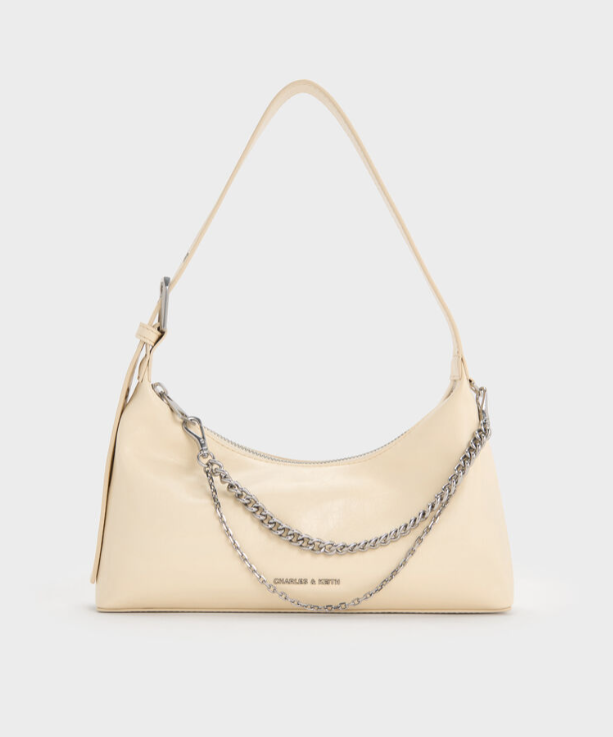 Charles & Ke*th - Atwood Chain-Embellished Shoulder Bag - Butter Yellow (AD-DEC-YS-R)