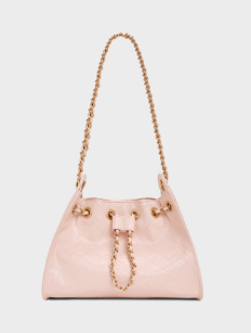 Charles & Ke*th -Duo Quilted Drawstring Bucket Bag - Pink - (AD-MAY26-JF)