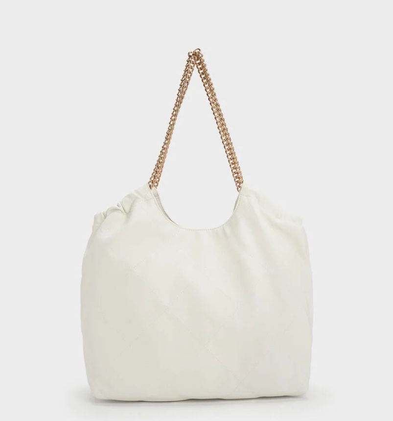 Charles & Ke*th - Bethel Chain Handle Tote Bag - White (AD-DEC-IR-R-LT)