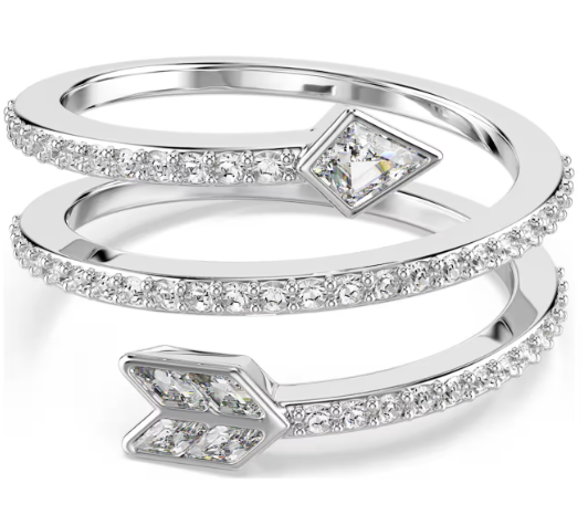 Swar*vski - Mixed cuts, Arrow, White, Rhodium plated-5741528