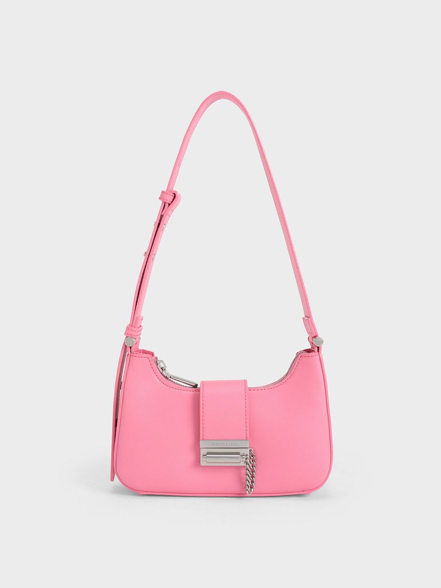 Charles & Ke*th - (MINOR DEFECT) Metallic Accent Belted Bag- PINK-SALE (NB)