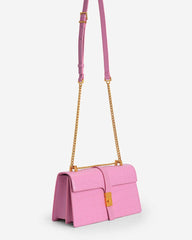 PE*RO -  Croc-Effect Crossbody Bag - Pink