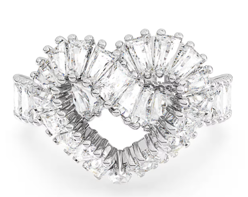 Swar*vski -Mixed cuts, Heart, White, Rhodium plated-5648291