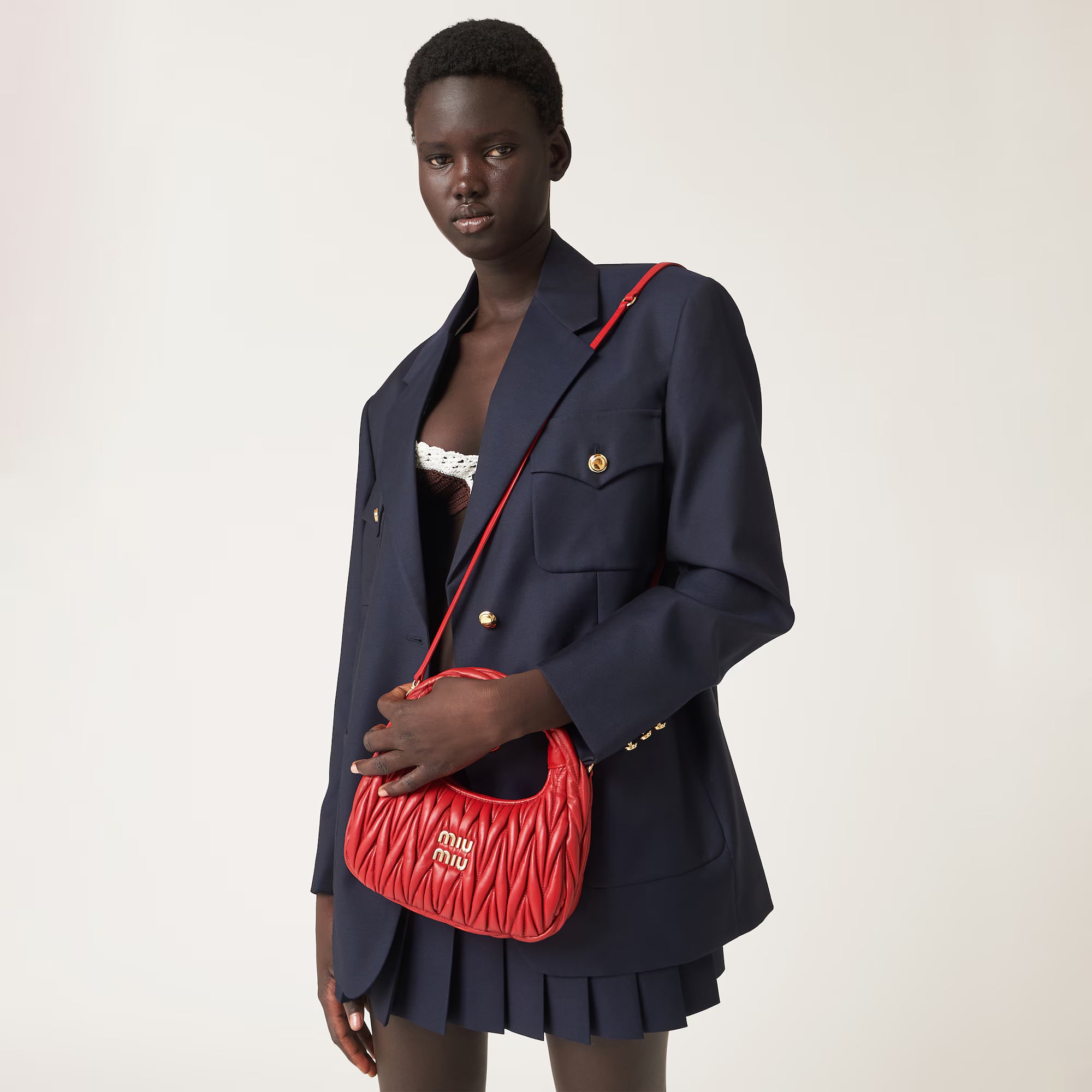 Mi* Mi* - Wander quilted nappa leather hobo bag - Red (AD-August)