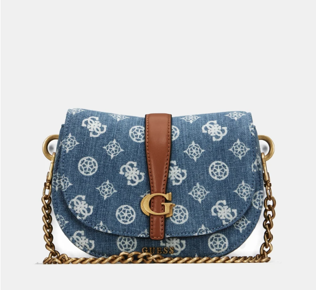 Gues* - Kuba Mini Crossbody Flap XS Logo- Denim (AD-DEC-ANW-LH-SA)