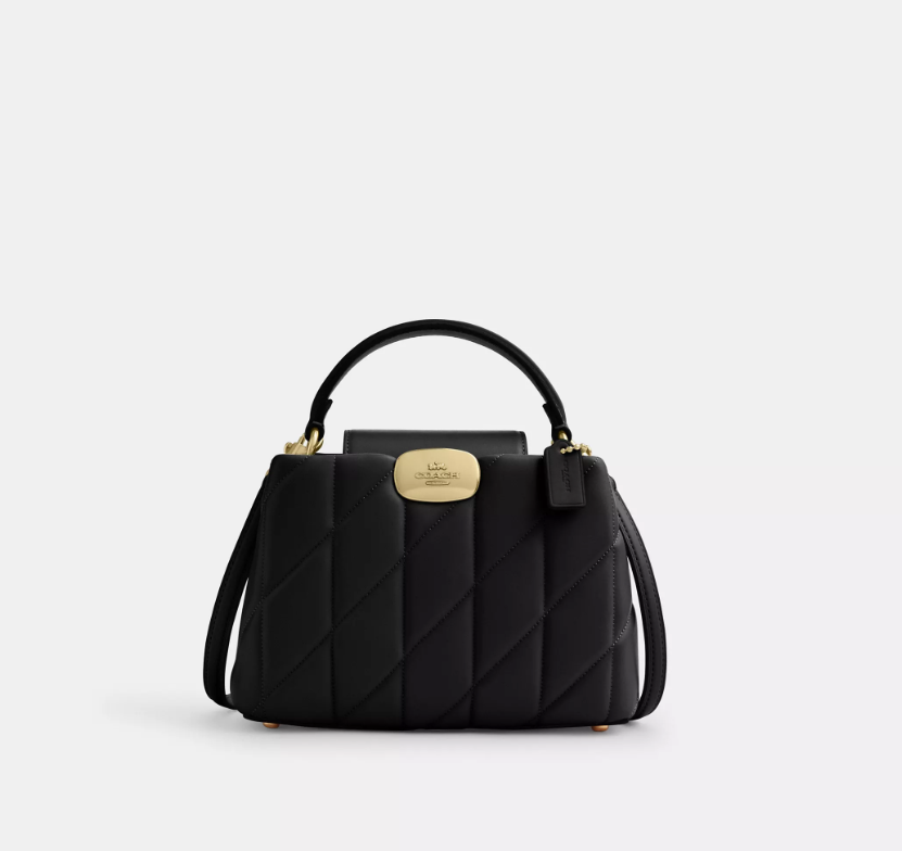 C*ACH - Eliz* Mini Carry*ll Bag With Quilting - Black (AD-JAN26-A1)