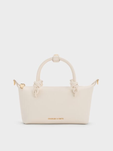 Charles & Ke*th - Hazel Bow Top Handle Bag - Cream (AD-MAY26-JF)
