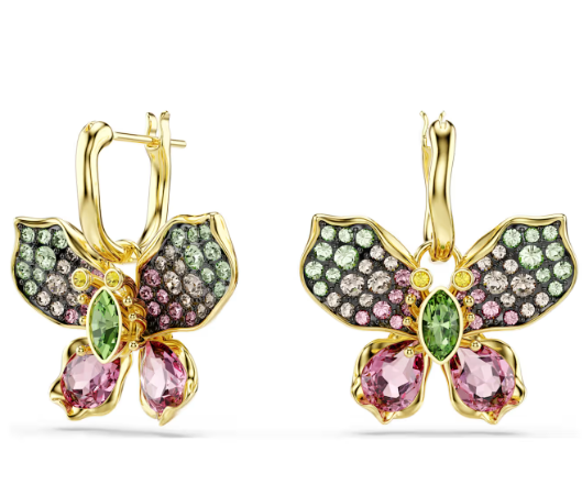 Swar*vski - Mixed cuts, Pavé, Butterfly, Multicolored, Gold-tone plated- 5709953 (2026 PACKAGING)
