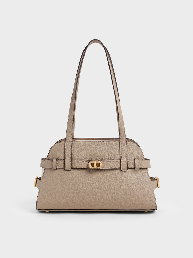 Charles & Ke*th - Aubrielle Belted Shoulder Bag - Taupe (AD-SEP16-PT)