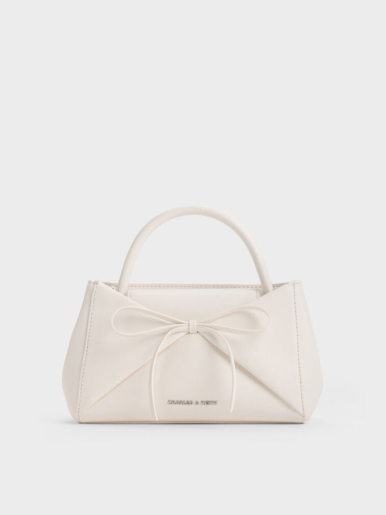 Charles & Ke*th - Hazel Bow Panelled Top Handle Bag - Cream (AD-SEP16-PT)