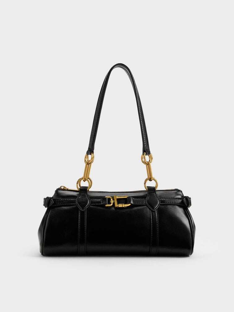 Charles & Ke*th - Gwynne Metallic-Accent Elongated Shoulder Bag - Black (AD-SEP16-PT)