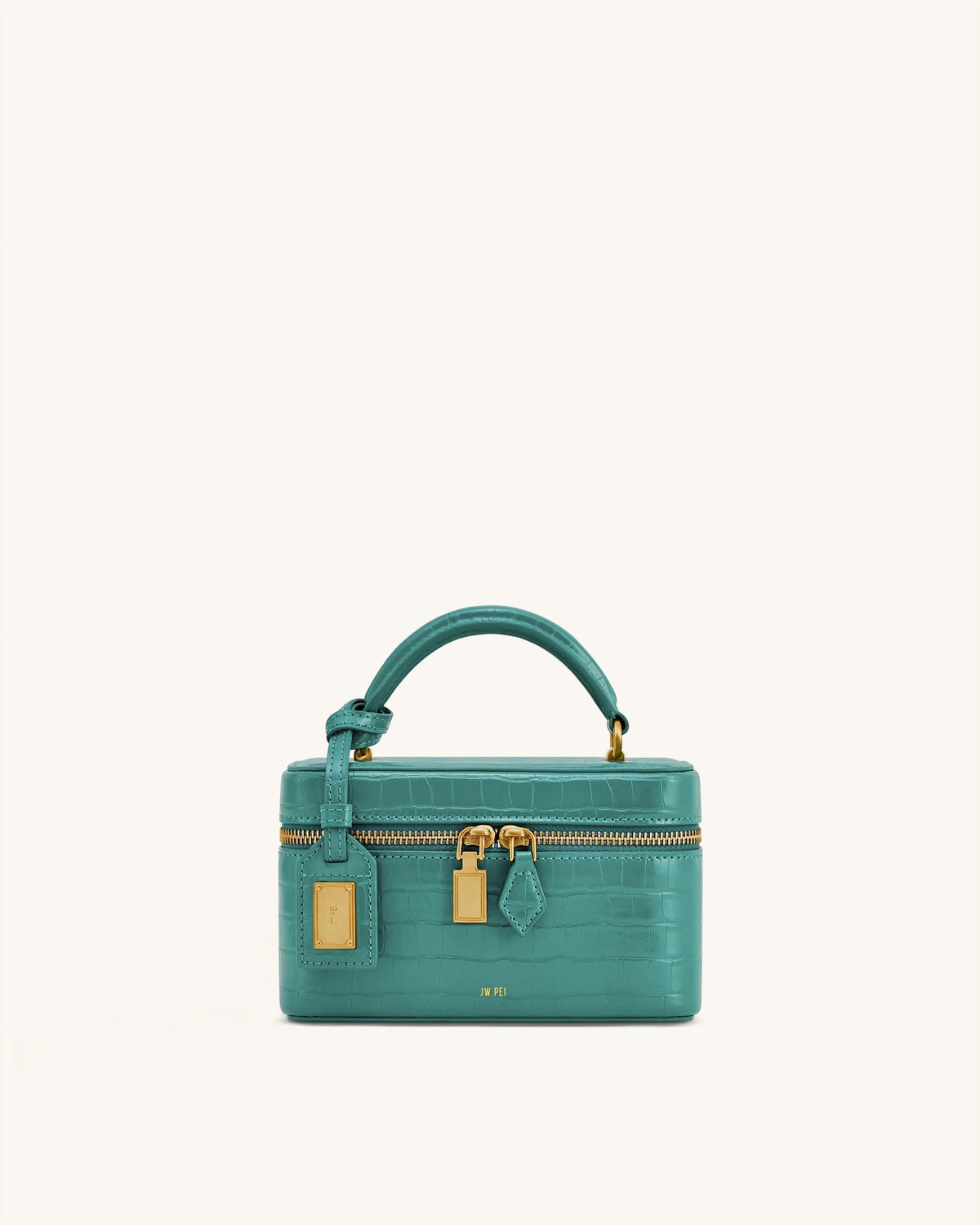 JW P*I - Cleo Box Shape Top Handle Bag - Green Croc (AD-SEP16-PT)
