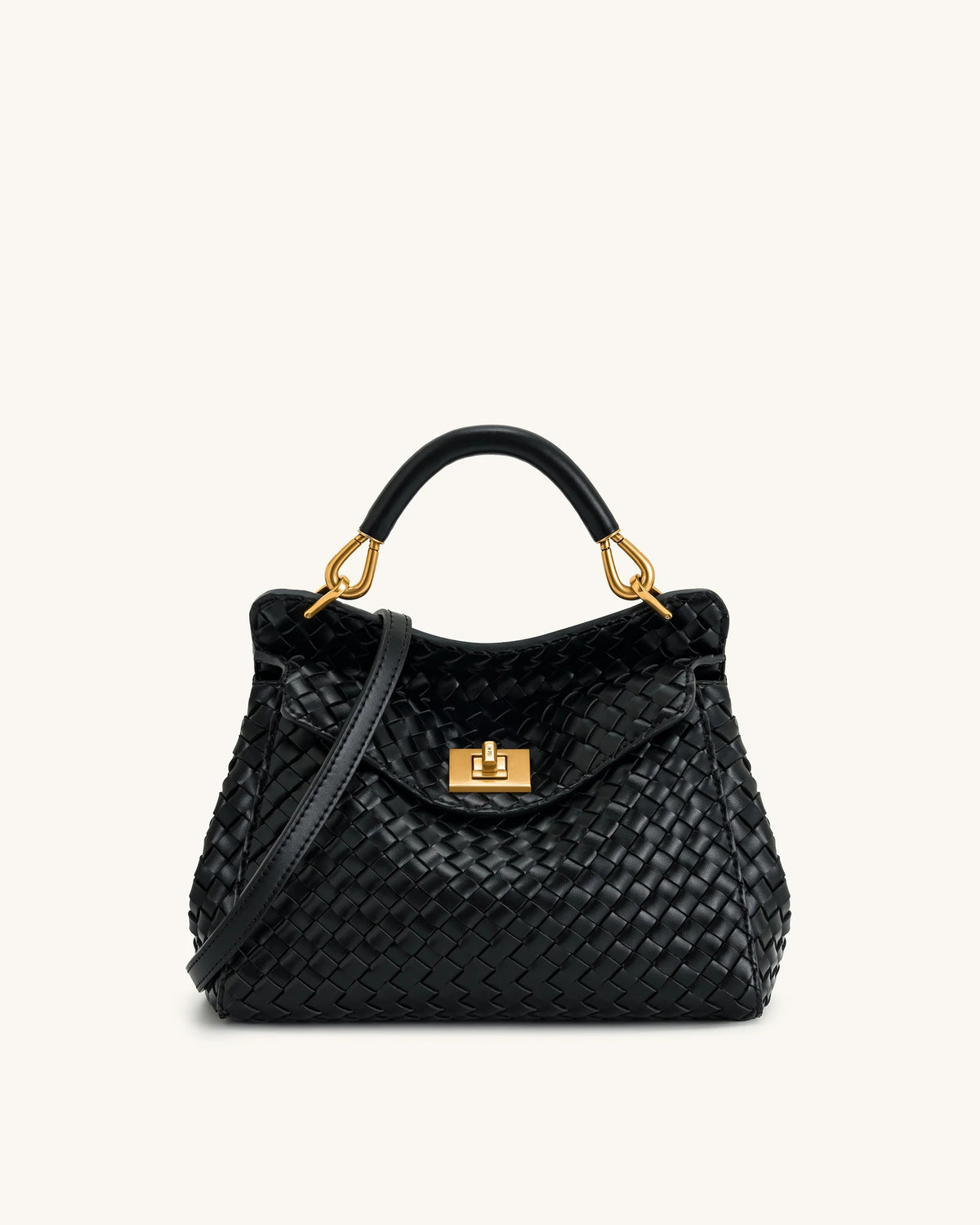 JW P*I - Lucia Classic Top Handle Woven Bag - Black (AD-SEP16-PT)