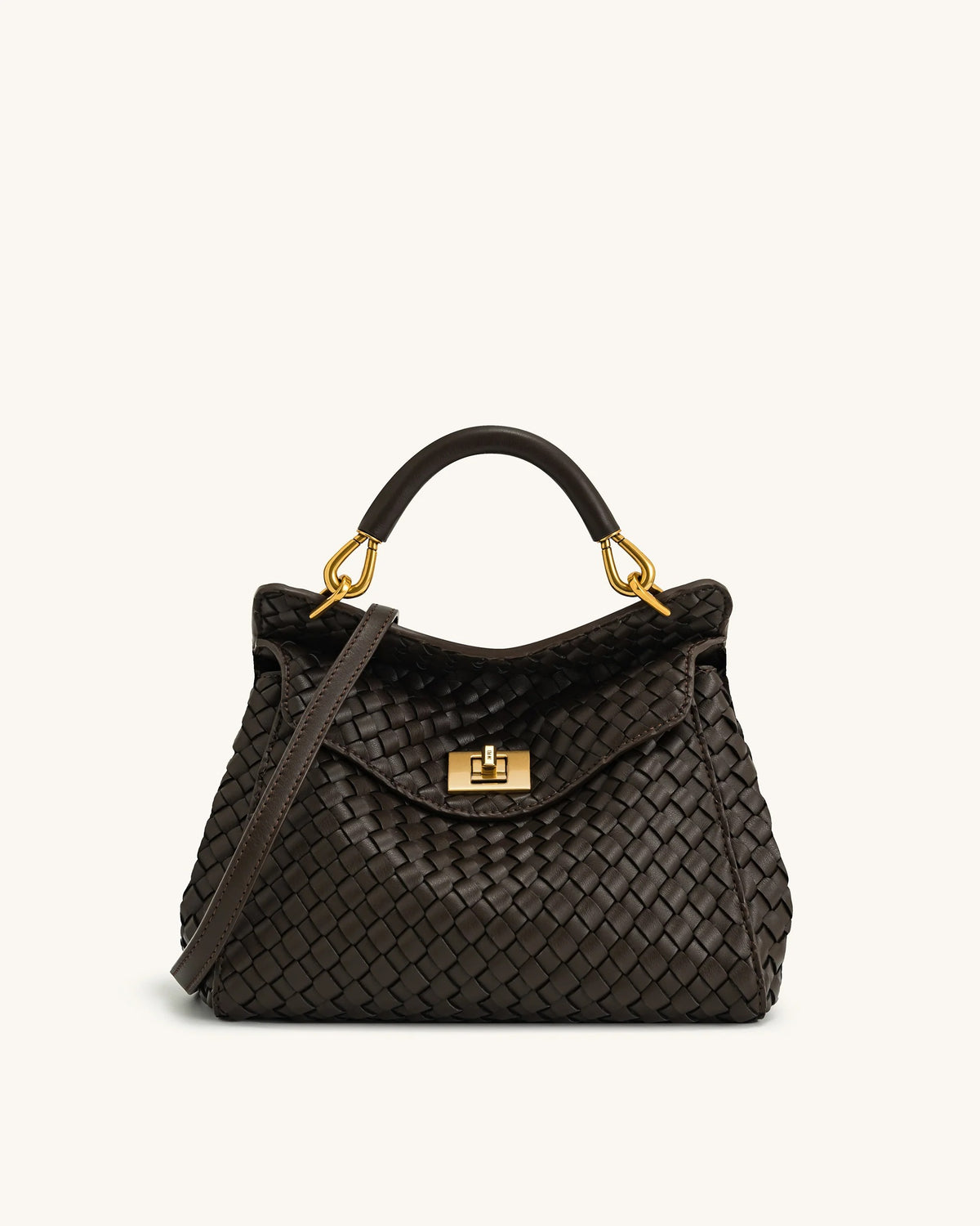 JW P*I - Lucia Classic Top Handle Woven Bag - Chocolate Brown (AD-SEP16-PT)