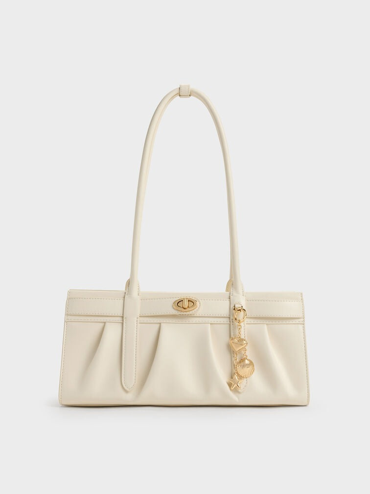 Charles & Ke*th - Isolde Belted Ruched Shoulder Bag - Cream (AD-SEP16-PT)
