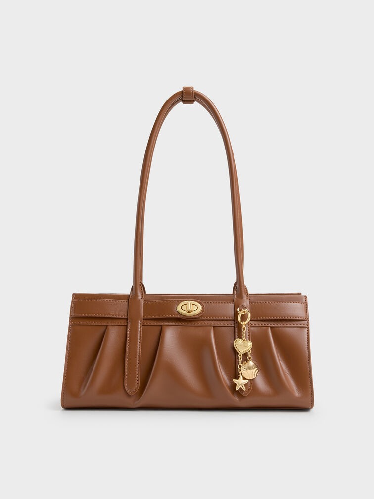 Charles & Ke*th - Isolde Belted Ruched Shoulder Bag - Chocolate (AD-SEP16-PT)