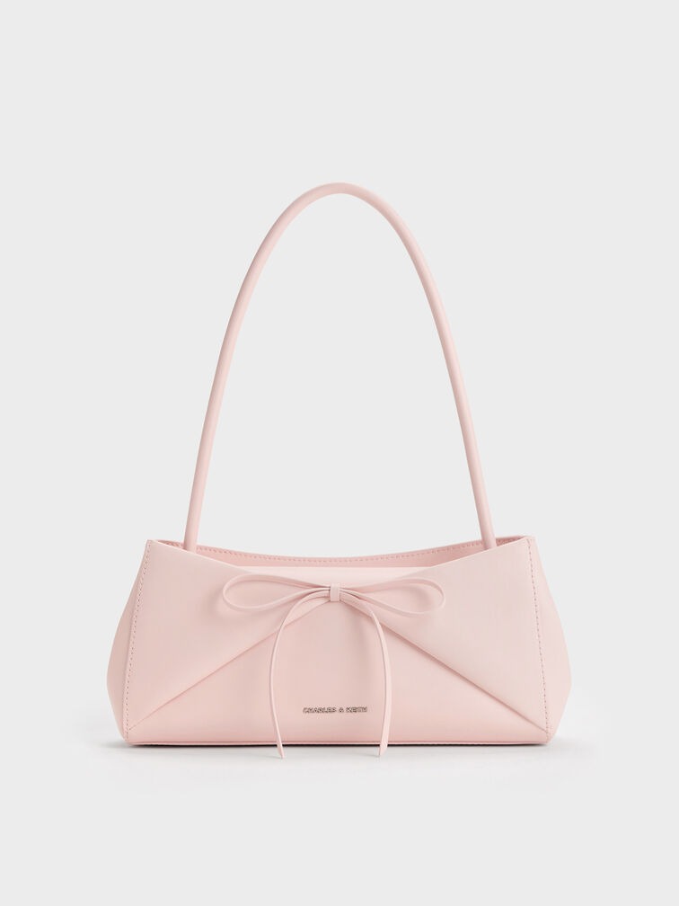 Charles & Ke*th - Hazel Bow Panelled Shoulder Bag - Soft Pink (AD-SEP16-PT)