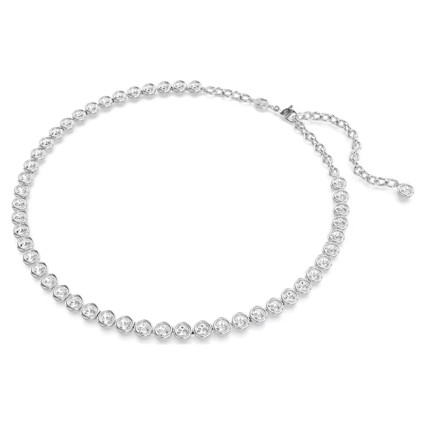 Swar*vski - Imber Tennis necklace Round cut, White, Rhodium plated - 5682595 (AD-Oct) (2025 PACKAGING)