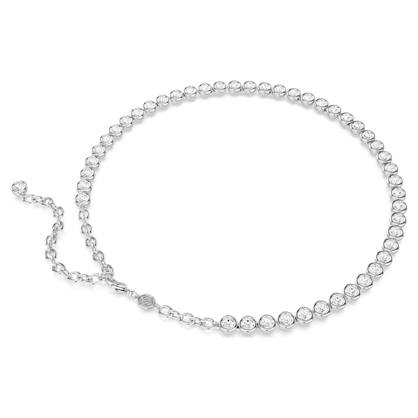 Swar*vski - Imber Tennis necklace Round cut, White, Rhodium plated - 5682595 (AD-Oct) (2025 PACKAGING)