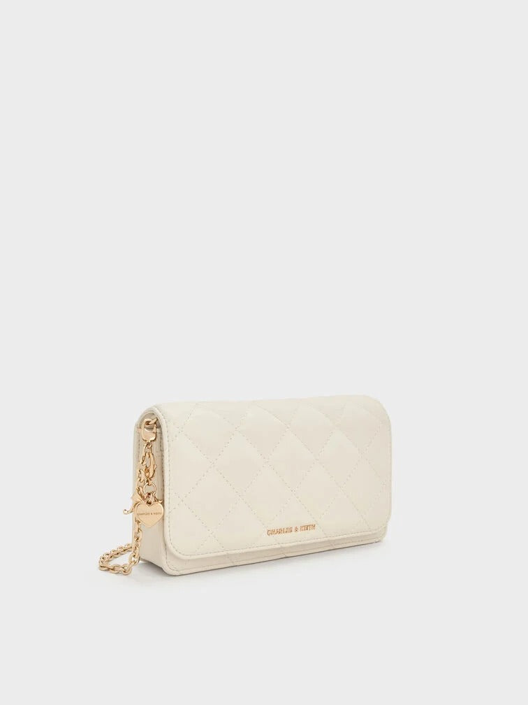 Charles & Ke*th - Arrietty Quilted Wallet On Chain - Cream (AD-JUN13-PT)
