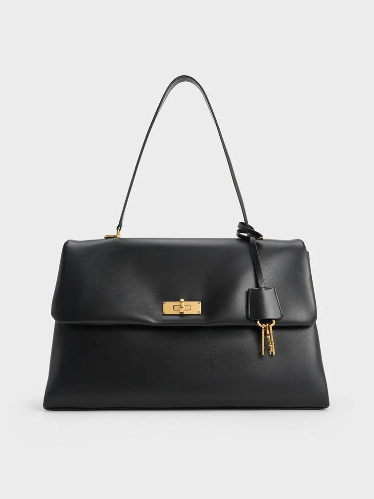 Charles & Ke*th - Kerry Top Handle Satchel Bag - Black (AD-JUN13-PT)