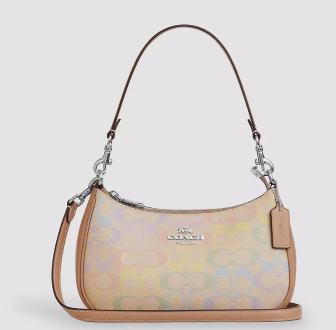C*ACH - Teri Shoulder Bag -Rainbow signature canvas- (AD-JUN26-JFRCO)