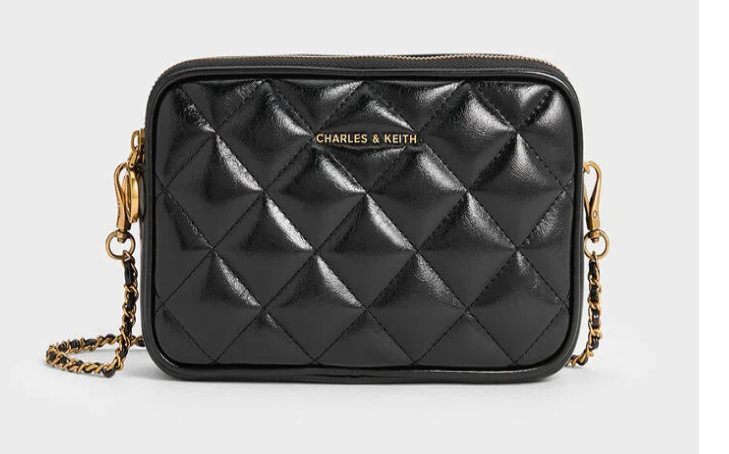 Charles & Ke*th - Mini Apfra Quilted Crossbody Bag -Black- (AD-JUN26-JFR)