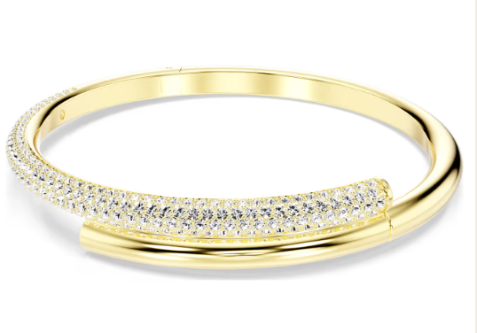 Swar*vski -Dextera bangle Magnetic closure, White, Gold-tone plated-5669498-(2026 PACKAGING)