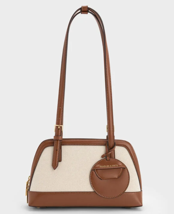 Charles & Ke*th - Enola Canvas Long-Handle Shoulder Bag -Taupe Canvas -(AD-JUNE26-IR)