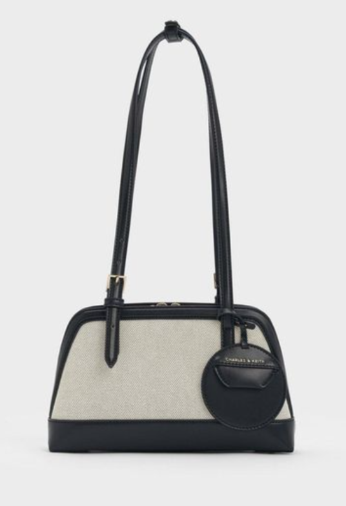 Charles & Ke*th - Enola Canvas Long-Handle Shoulder Bag -Canvas Black - (AD-JUN26-PTT)