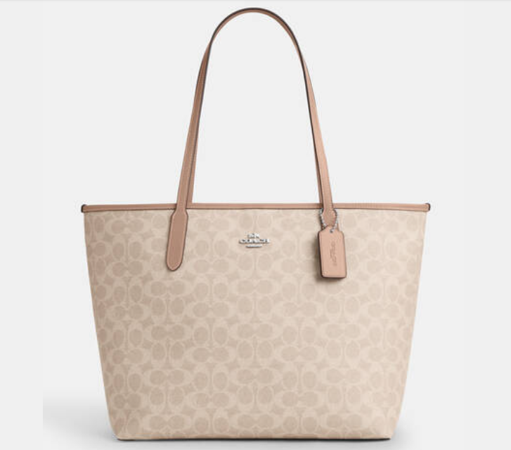C*ACH - Signature City Tote Canvas Leather- Gold/Sand/Chalk- (AD-JUN26-JFRCO)