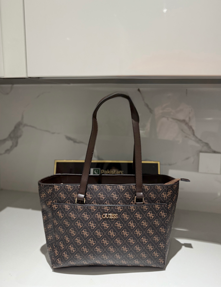Gues* - Monogram Tote Bag - Coffee Singnature (AD-MAY26-GSPT)