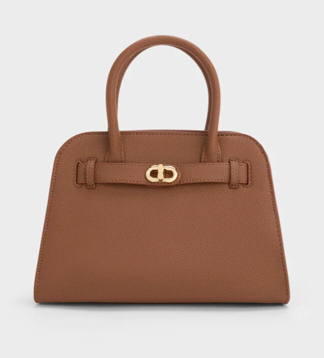 Charles & Ke*th - Aubrielle Belted Tote Bag- Brown-(AD-JUN26-JFR)