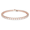 Swar*vski - Matrix Tennis bracelet Round cut, White, Rose gold-tone plated (AD-SW-OCT)