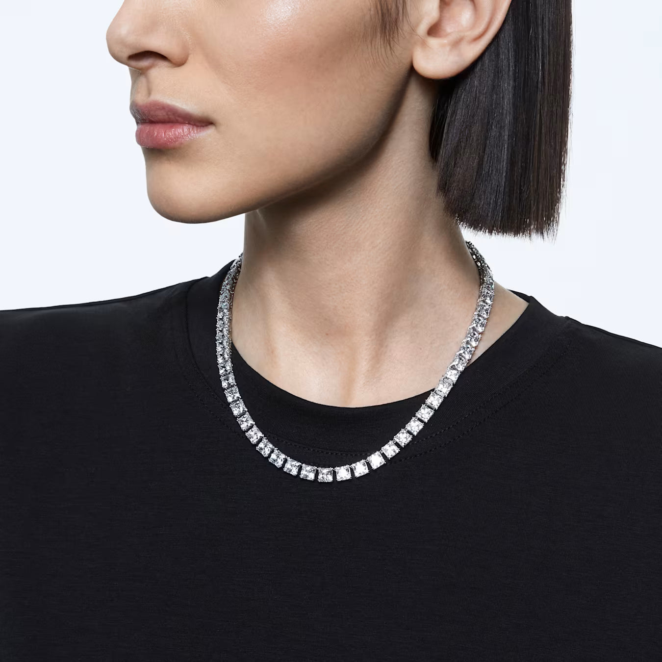 Swar*vski - Matrix Tennis necklace Square cut, White, Rhodium plated - 5599153 (AD-Oct) (2025 PACKAGING)