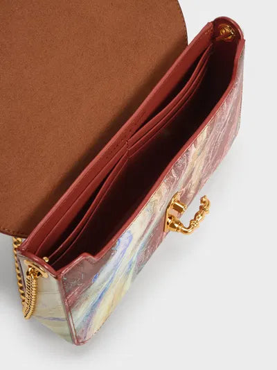 Charles & Ke*th - Meriah Swirl-Print Clutch-CREAM (NB)
