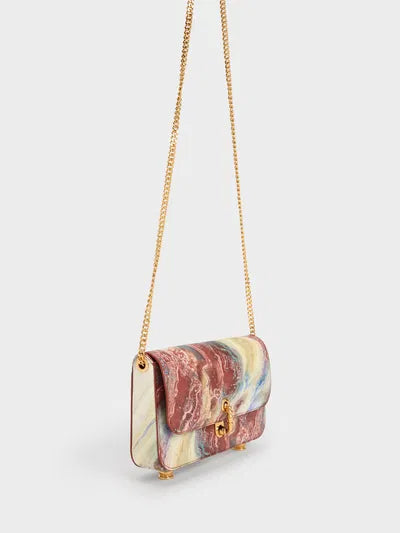 Charles & Ke*th - Meriah Swirl-Print Clutch-CREAM (NB)