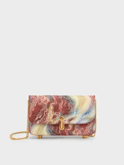 Charles & Ke*th - Meriah Swirl-Print Clutch-CREAM (NB)