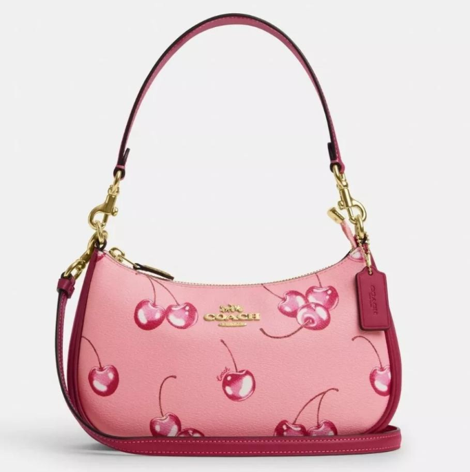 C*ACH - T*ri Shoulder Bag With Cherry Print (AD-MAY26-PT)