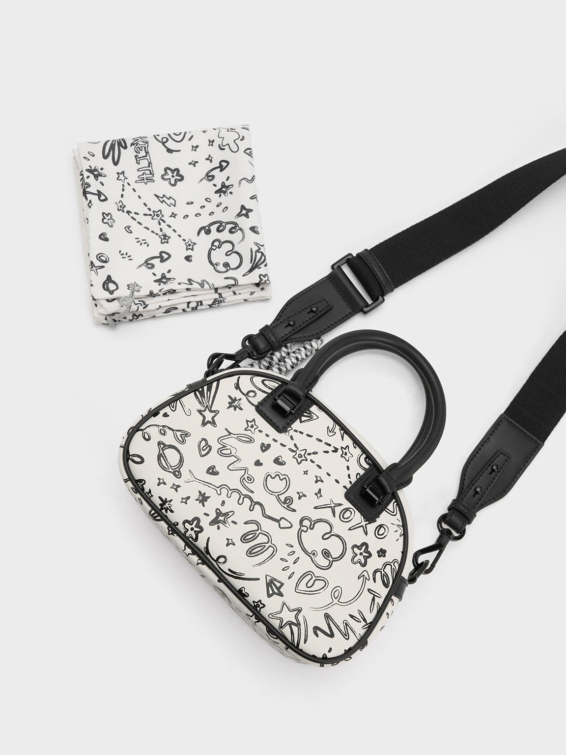 Charles & Ke*th -  Gwiana Printed Bowling Bag - Cream - Exp-Launch: 30/10/2024