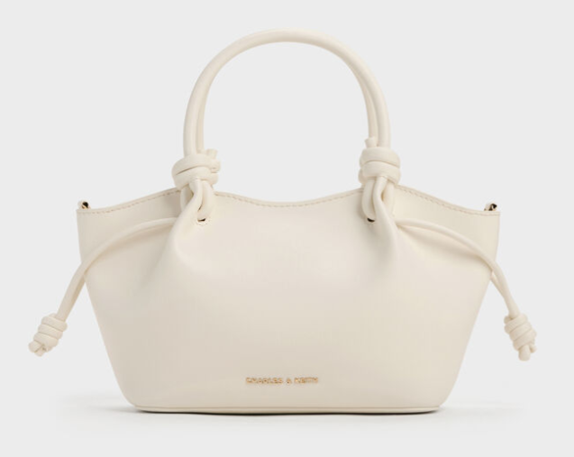 Charles & Ke*th - Sammie Knotted-Handle Wavy Tote Bag - Cream- (AD-MAY26-JF)