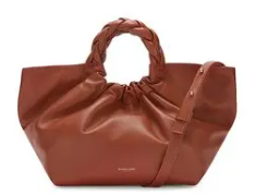 De*ellier-Midi Los Angeles leather braided tote-Cognac Brown-  (AD-JAN26-PT)