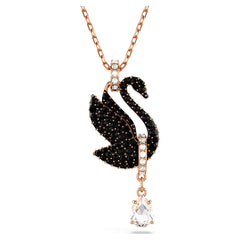 Swar*vski -Swan pendant Swan, Black, Rose gold-tone plated-5678045 (AD-Oct) (2025 PACKAGING)
