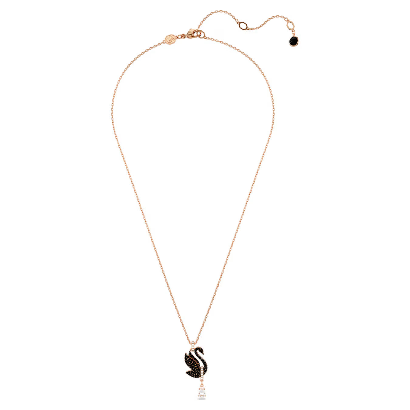 Swar*vski -Swan pendant Swan, Black, Rose gold-tone plated-5678045 (AD-Oct) (2025 PACKAGING)