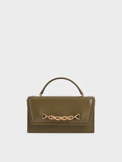 Charles & Ke*th -  Top Handle Chain Link Long Wallet - Olive-SALE (NB)